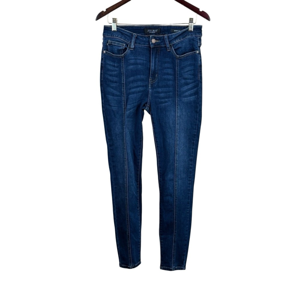 Judy Blue Jeans Womens 7/29 Blue Skinny Fit High Waist Dark Wash Mid Seam Stitch